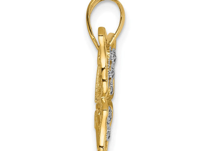 14k Yellow & Rhodium Pendants Style PM5213 - Classique Jewelry Inc.