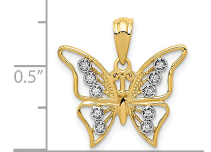 14k Yellow & Rhodium Pendants Style PM5213 - Classique Jewelry Inc.