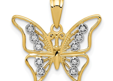 14k Yellow & Rhodium Pendants Style PM5213 - Classique Jewelry Inc.