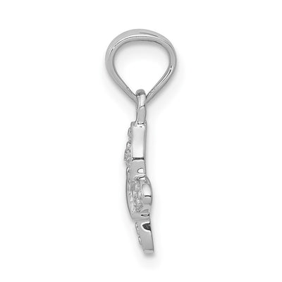 14K White Gold .. Diamond Butterfly Pendant