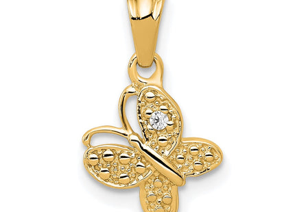 14k Polished .. Diamond Butterfly Pendant (Style PM5214-001-YA)