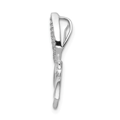 14K White Gold Diamond Dragonfly Chain Slide