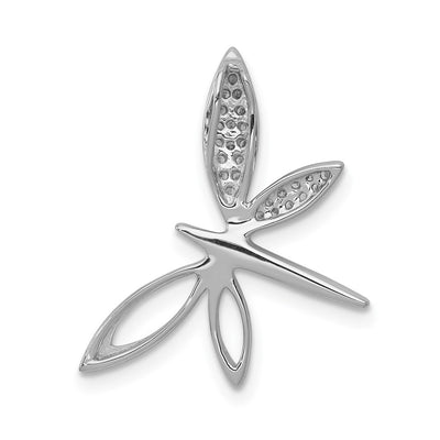 14K White Gold Diamond Dragonfly Chain Slide