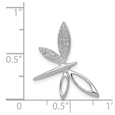 14K White Gold Diamond Dragonfly Chain Slide