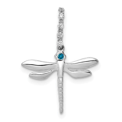14K white gold diamond dragonfly pendant