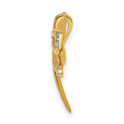 14K Diamond w/Rhodium Accent Dragonfly Chain Slide