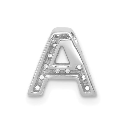 14K White Gold Diamond Letter A Initial Charm