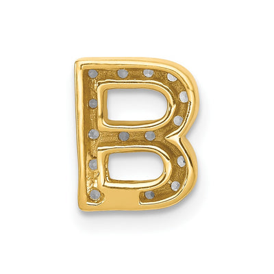 14K Diamond Letter B Initial Charm
