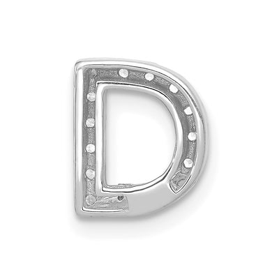 14K White Gold Diamond Letter D Initial Charm