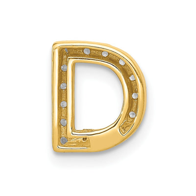 14K Diamond Letter D Initial Charm