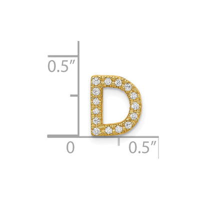 14K Diamond Letter D Initial Charm