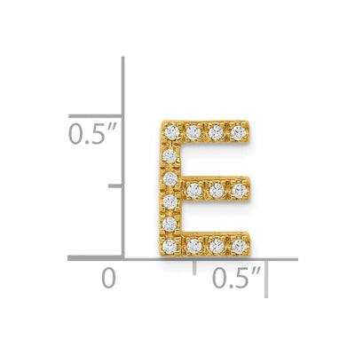 14K Diamond Letter E Initial Charm