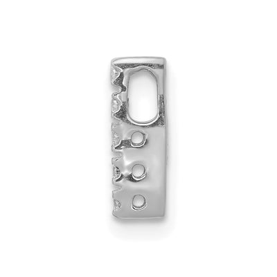 14K White Gold Diamond Letter I Initial Charm
