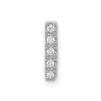 14K White Gold Diamond Letter I Initial Charm