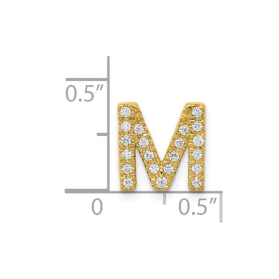 14K Diamond Letter M Initial Charm