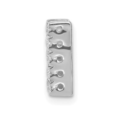 14K White Gold Diamond Letter N Initial Charm