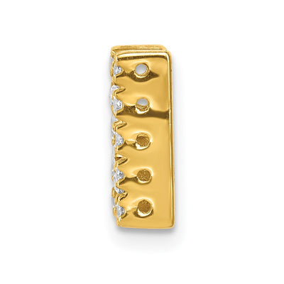 14K Diamond Letter N Initial Charm