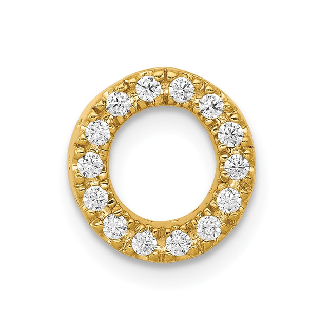 14K gold diamond letter O charm