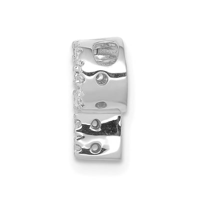 14K White Gold Diamond Letter P Initial Charm