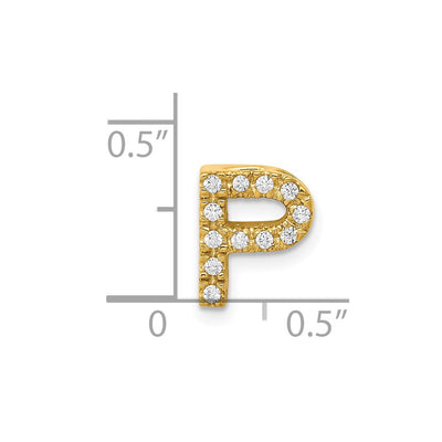 14K Diamond Letter P Initial Charm