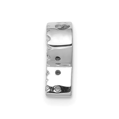 14K White Gold Diamond Letter R Initial Charm