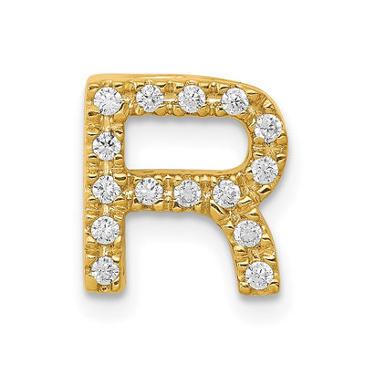 14K Diamond Letter R Initial Charm