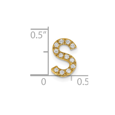 14K Diamond Letter S Initial Charm