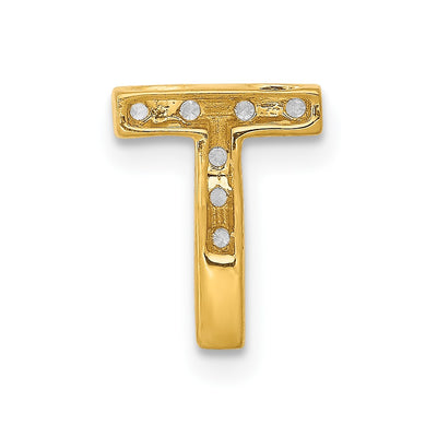14K Diamond Letter T Initial Charm