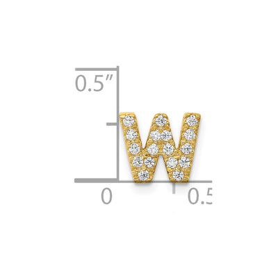 14K Diamond Letter W Initial Charm