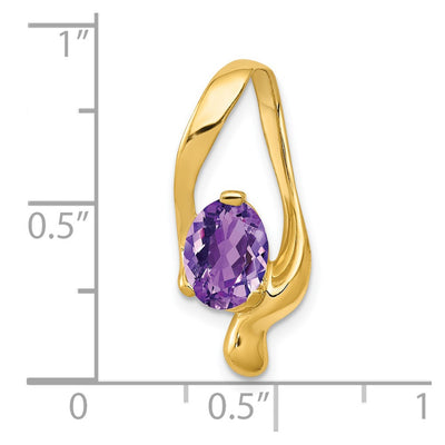 14K Oval Amethyst Slide