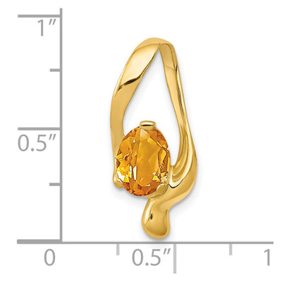 14K Oval Citrine Slide