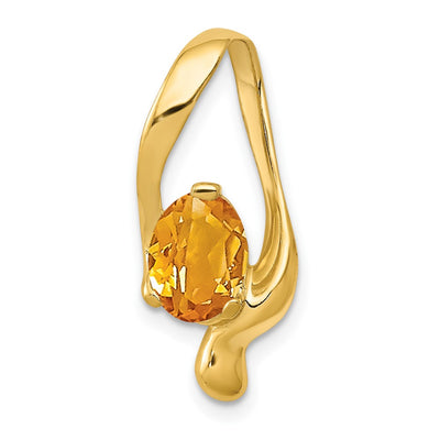 14K gold citrine oval pendants & charm