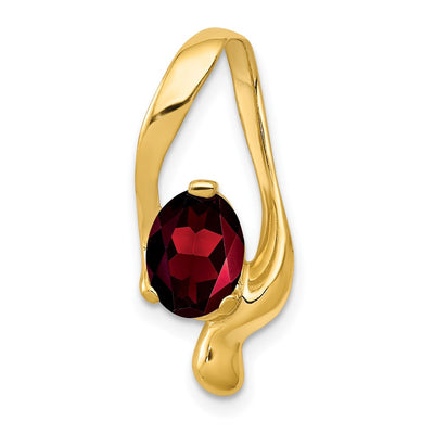 14K gold garnet oval pendants & charm