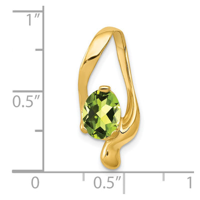 14K Oval Peridot Slide