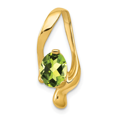 14K gold peridot oval pendants & charm