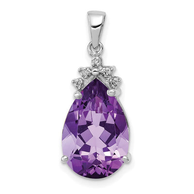 14K white gold diamond pendant