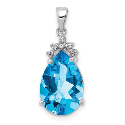 14K white gold diamond pendant