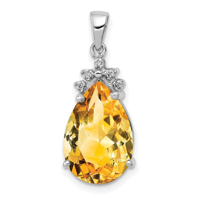 14K white gold diamond pendant