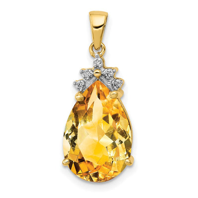 14K gold diamond pendant