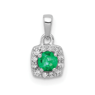 14K white gold diamond pendant