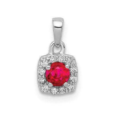 14K white gold diamond pendant