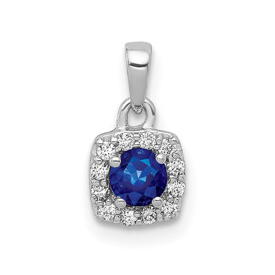 14K white gold diamond pendant
