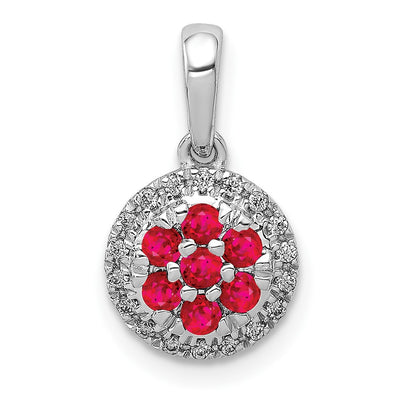 14K white gold diamond pendant