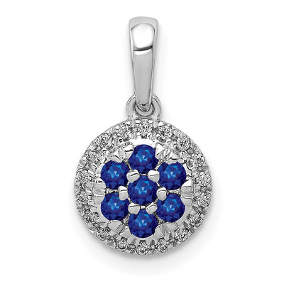 14K white gold diamond pendant