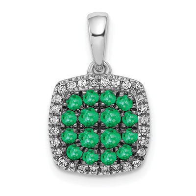 14K white gold diamond pendant