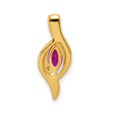 14K Diamond and .25 Marquise Ruby Chain Slide