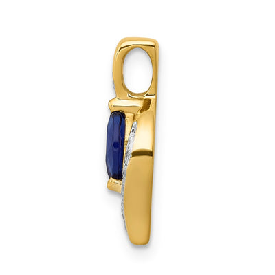 14K Diamond and .29 Marquise Sapphire Chain Slide