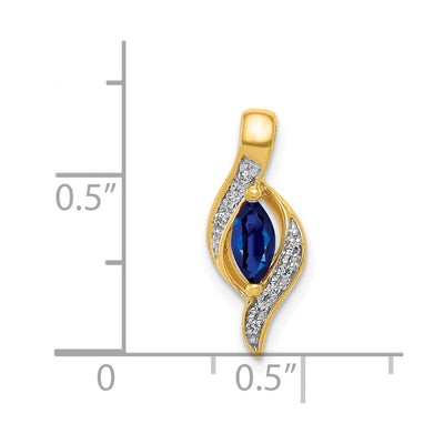 14K Diamond and .29 Marquise Sapphire Chain Slide