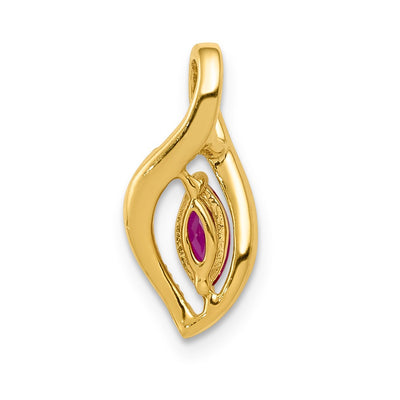14K Diamond and .32 Marquise Ruby Chain Slide