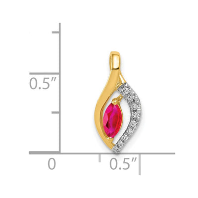 14K Diamond and .32 Marquise Ruby Chain Slide